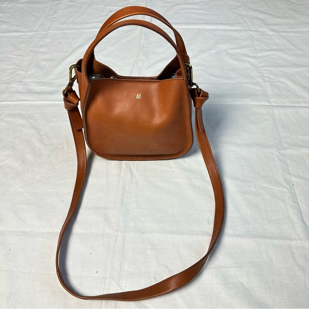 Madewell Sydney Tan Crossbody Bag MONOGRAMMED “AH’